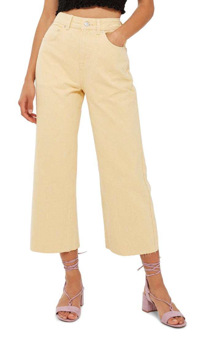 Women's Topshop Wide Leg Jeans W X 30l (fits Like 27w) - Yellow