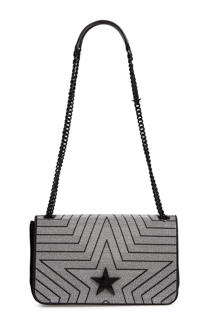Stella Mccartney Medium Crystal Star Shoulder Bag - Black