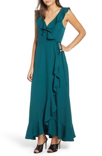 Women's Leith Ruffle Wrap Maxi Dress - Green