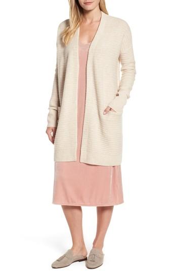 Women's Halogen Ribbed Cashmere Cardigan - Beige