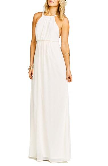 Women's Show Me Your Mumu Amanda Open Back Blouson Gown - White
