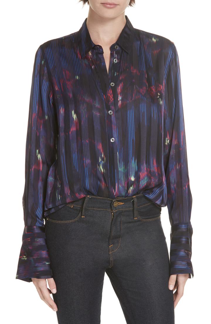 Women's Fuzzi Deco Flower Tulle Turtleneck