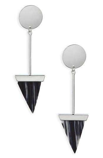 Women's Topshop Geometric Zebra Stripe Drop Earrings