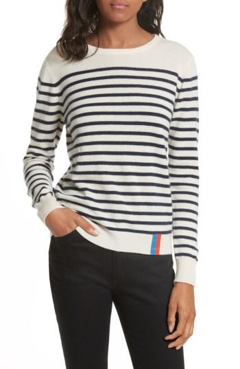 Women's Kule Stripe Cashmere Sweater - Ivory