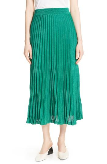 Women's Maje Jupette Pleated Midi Skirt - Green