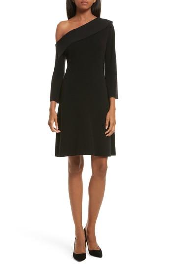Women's Theory One Shoulder Fold Over Dress, Size - Black