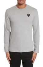 Men's Comme Des Garcons Play Long Sleeve T-shirt - Grey
