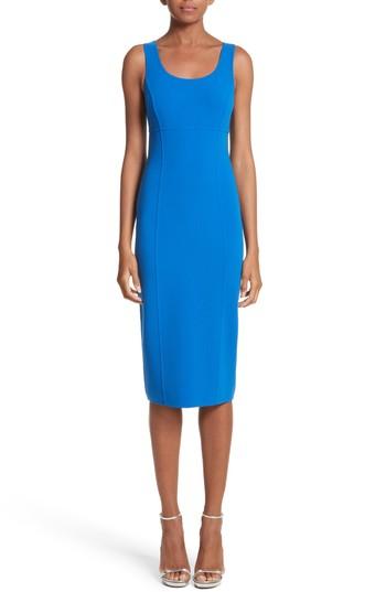 Women's Michael Kors Stretch Wool Scoopneck Sheath Dress - Blue