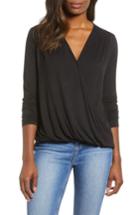 Women's Gibson Surplice Knit Top - Black