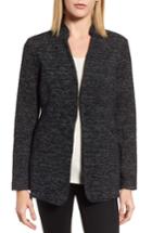 Women's Eileen Fisher Organic Cotton Blend Tweed Jacket, Size - Black