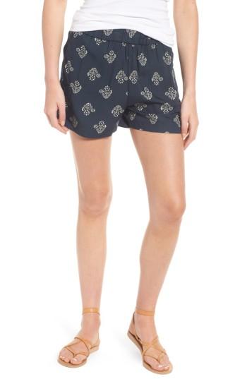 Women's Madewell Flower Print Shorts - Blue