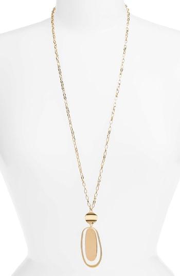 Women's Halogen Organic Plate Long Pendant Necklace