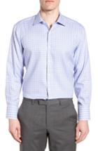 Men's Tailorbyrd Neil Trim Fit Check Dress Shirt - 32/33 - Purple