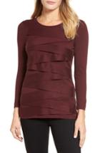 Petite Women's Vince Camuto Zigzag Sweater, Size P - Red