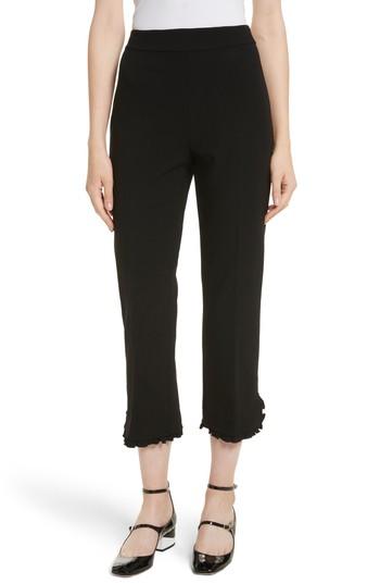 Women's Kate Spade New York Ruffle Trim Cigarette Pants - Black