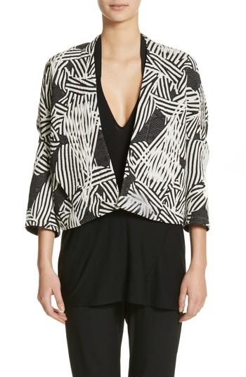 Women's Zero + Maria Cornejo Bow Print Jacquard Jacket - Black