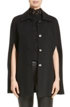 Women's St. John Collection Milano Knit Collared Cape, Size - Black