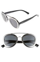 Women's Valentino 58mm Round Sunglasses - Silver/ Black