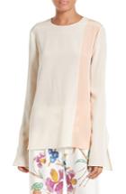 Women's Diane Von Furstenberg Slit Cuff Colorblock Silk Blouse
