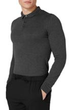 Men's Topman Muscle Fit Polo Sweater, Size - Grey