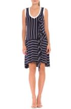 Women's Olian 'krystal' Stripe Ruffle Maternity Dress - Blue