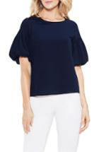 Women's Vince Camuto Bubble Sleeve Crepe Blouse - Blue