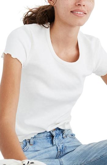 Women's Madewell Baby Tee, Size - White