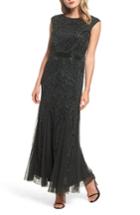 Women's Pisarro Nights Embellished Mesh Godet Gown