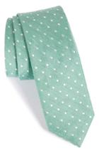 Men's The Tie Bar Dot Silk & Linen Tie, Size - Green