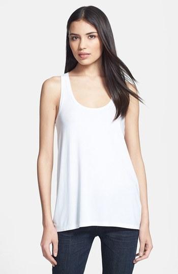 Vince Drape Hem Tank White