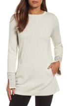 Petite Women's Nic+zoe Stud Cuff Top P - Beige