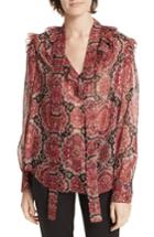 Women's Kate Spade New York Medallion Metallic Silk Top, Size - Red