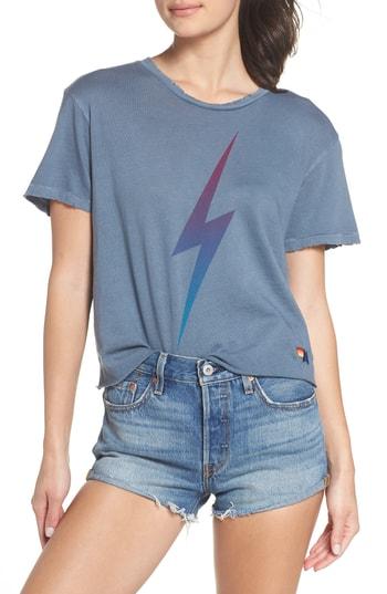 Women's Aviator Nation Bolt Fade Boyfriend Tee - Grey