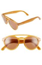 Women's Tom Ford Clint 50mm Aviator Sunglasses - Milky Amber/ Brown