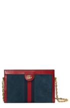 Gucci Small Ophidia Suede Shoulder Bag - Blue