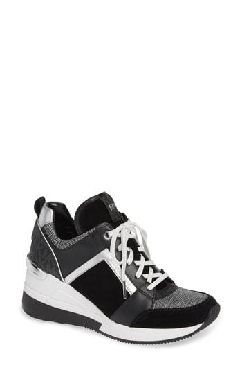 Women's Michael Michael Kors Georgie Wedge Sneaker M - Black