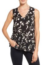 Women's Halogen Drop Ruffle Tank Top, Size - Black