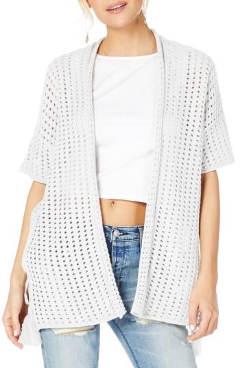 Women's Michael Stars Open Cotton Sweater - White