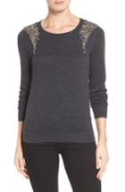 Women's Halogen Embellished Shoulder Sweater