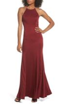 Women's Jenny Yoo Naomi Luxe Crepe Halter Gown - Red