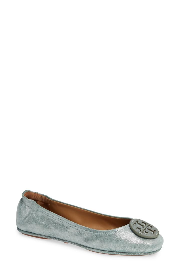 Women's Tory Burch Minnie Travel Ballet Flat .5 M - Green