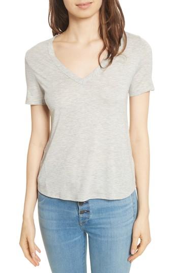 Women's Veronica Beard Cindy V-neck Tee - Grey