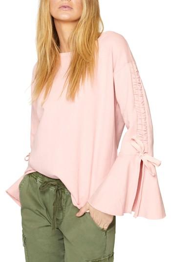 Women's Sanctuary Upper West Bell Sleeve Sweatshirt, Size Regular - Pink