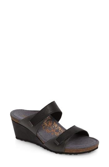 Women's Aetrex Chantel Wedge Sandal -6.5us / 36eu - Black