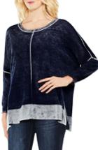 Women's Two By Vince Camuto Inside Out Printed Sweater, Size - Blue