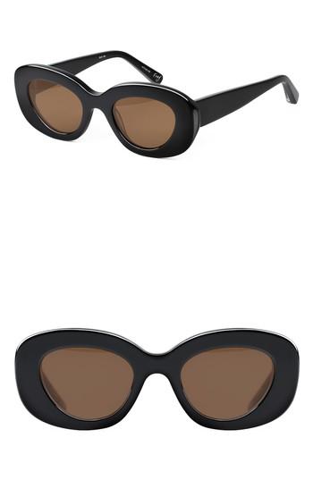Women's Elizabeth And James Fray 47mm Cat Eye Sunglasses - Black/ Brown