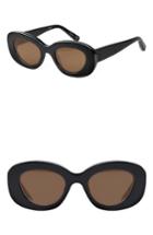 Women's Elizabeth And James Fray 47mm Cat Eye Sunglasses - Black/ Brown