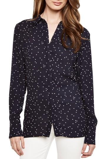 Women's Bardot Frill Backless Shirt - Blue