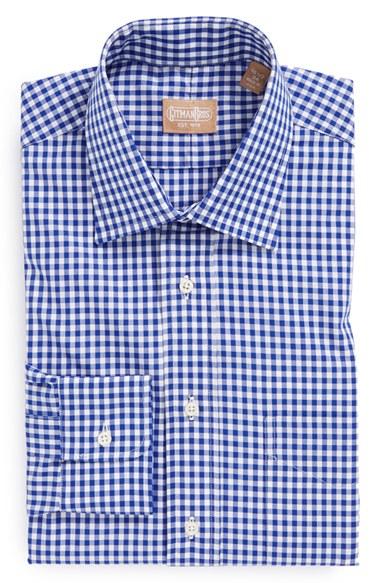 Men's Gitman Regular Fit Cotton Gingham English Spread Collar Dress Shirt