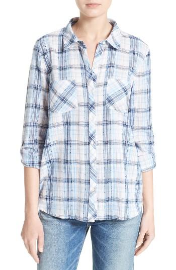 Women's Soft Joie Lilya Plaid Blouse - White